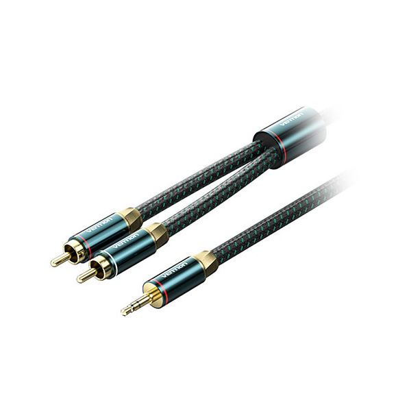 VENTION 3.5mm Male to 2RCA Male オーディオケーブル 0.5m グリーン BC-1016