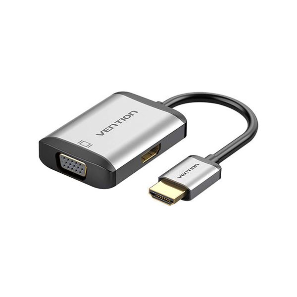 VENTION HDMI to HDMI+VGA 変換ケーブル 0.15M Metal Type グレー AF-2519