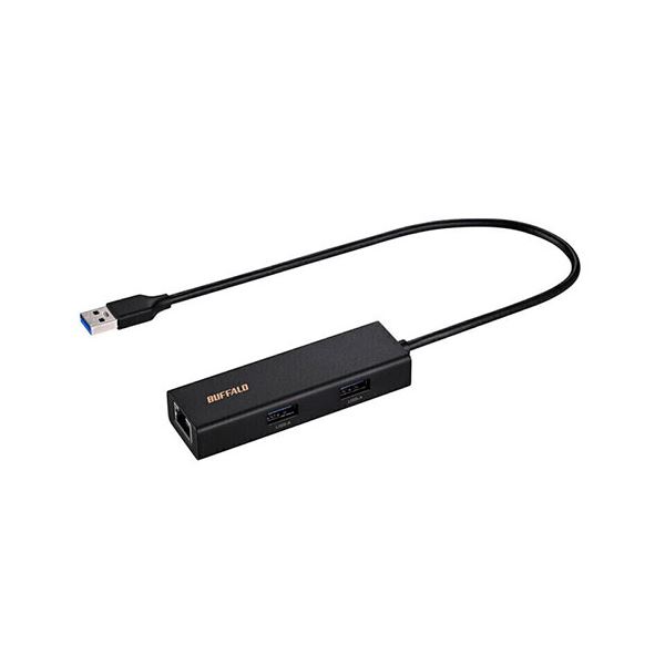 BUFFALO Giga対応 USBハブ付き LANアダプター USB Type-A接続 ブラック LUD-U3-AU101BK