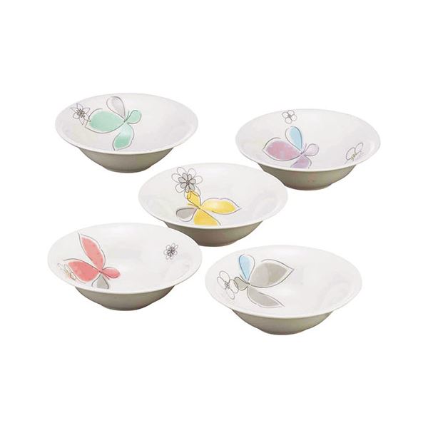ハナエモリ ペタル ファイブボウルセット 径16×5cm 電子レンジOK K50505825