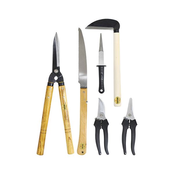 源正宗 ガーデン6点セット(剪定鋏・園芸鋏・折込鋸・刈込鋏・小鎌・シャープナー) K50908055