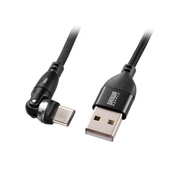 サンワサプライ USB2.0 Type-C-Aコネクタ540°回転ケーブル 1m KU-CAKA10BK