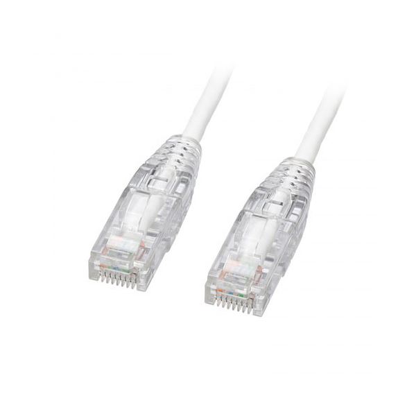 サンワサプライ カテゴリ6A  LANケーブル スリム やわらか ツメ折れ防止コネクタ 3m ホワイト KB-SL6AYS-03W