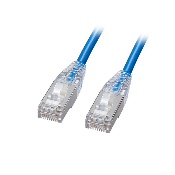 サンワサプライ カテゴリ7LANケーブル スリム やわらか ツメ折れ防止コネクタ 15m ブルー KB-SL7YS-15BL