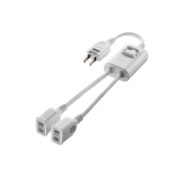 サンワサプライ 一括集中スイッチ付き電源延長コード 2P 2分岐 2個口 ホワイト TAP-EX2SWW