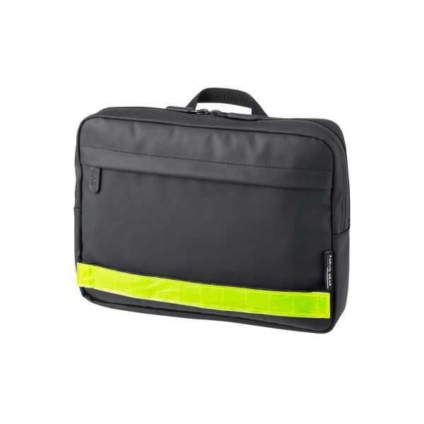 サンワサプライ 現場用ポーチ タブレットも収納できる反射テープ付きショルダーポーチ BAG-GEN2BK
