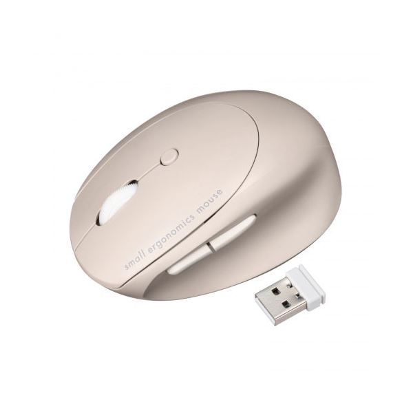 サンワサプライ 静音ワイヤレス コンボ 小型エルゴノミクスマウス 充電式 5ボタン ベージュ MA-EWBBS522BG