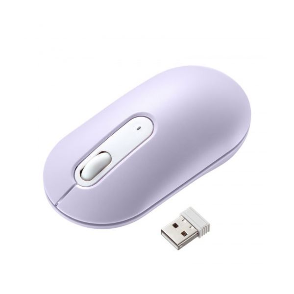 サンワサプライ 静音ワイヤレスマウス パープル MA-WBS327PP