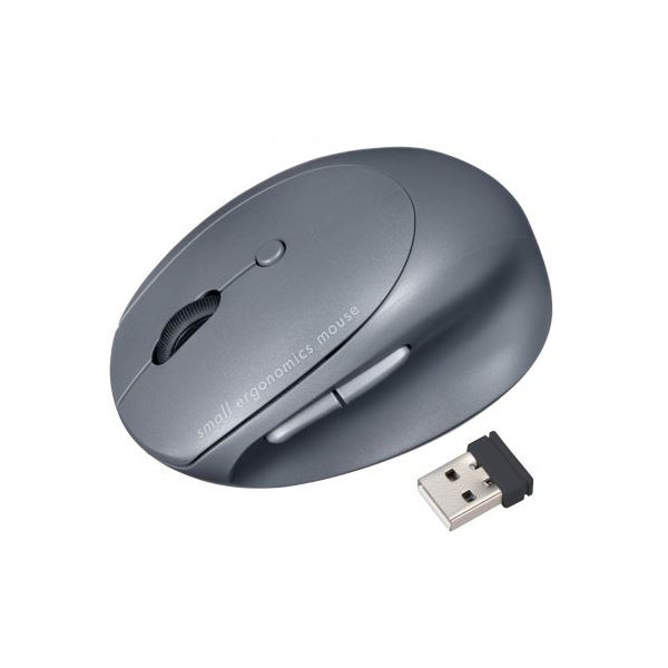 サンワサプライ 静音ワイヤレス小型エルゴノミクスマウス 充電式 5ボタン ブラック MA-EWBS522BK