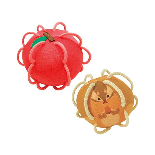 シャオール わっかボール2種セット わっかボール(りんご)(約φ11cm)・わっかボールミニ(しまりす)(約φ9cm)×各1 C6034519