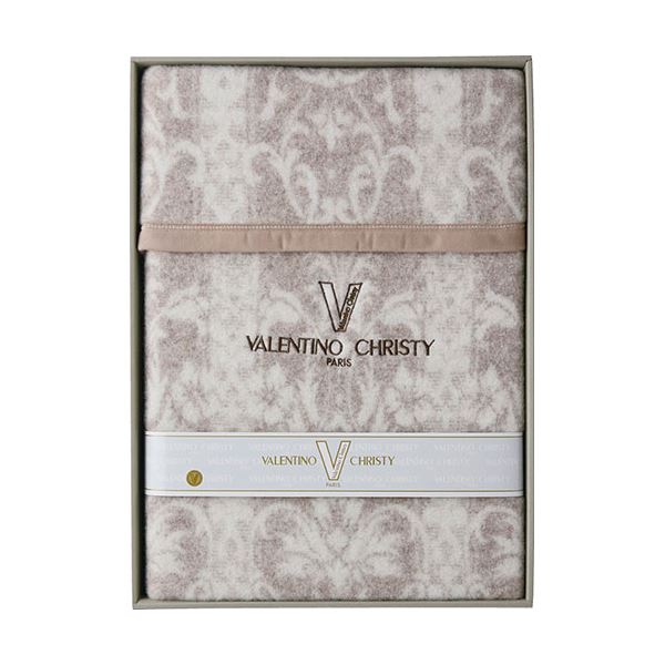 ヴァレンティノ・クリスティー ジャカード織ウール毛布(毛羽部分) 140×200cm L9050596