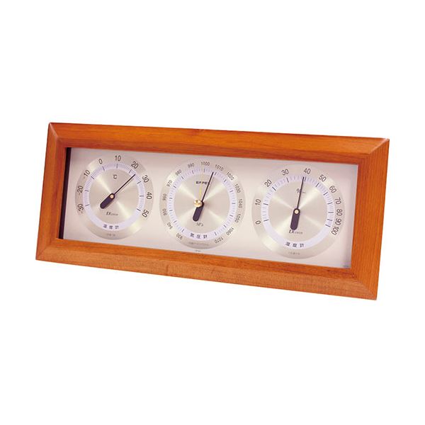 エンペックス アトモス卓上気象計 12×28.5×38cm 温度計・気圧計・湿度計が一体となった卓上タイプの気象計 C6039567