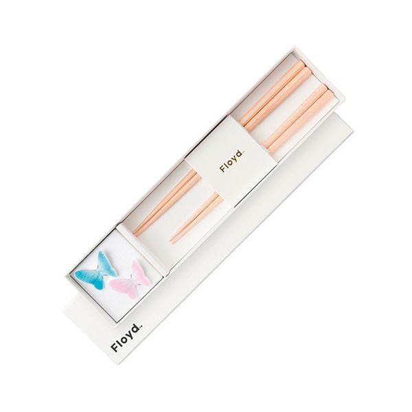 バタフライ二膳セット 箸置き(3.7×3cm)×2、箸(23cm・21cm)×各1 C6106605