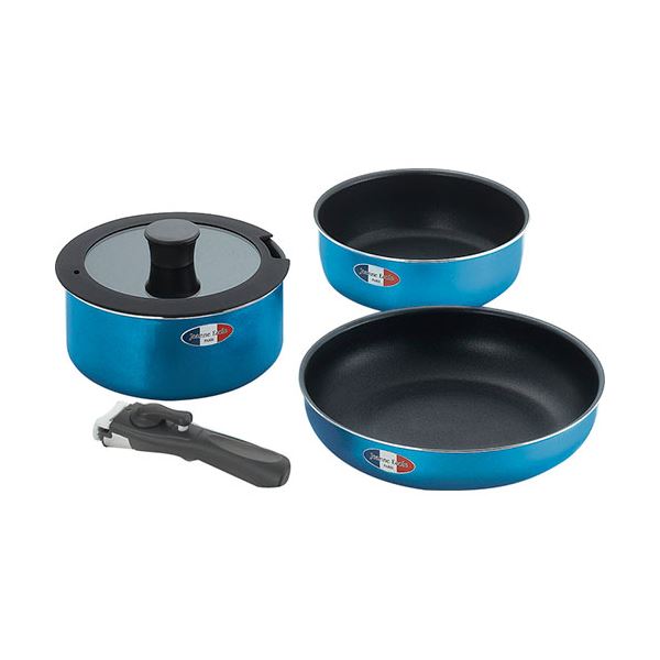 ジャンヌ・エコール 着脱ハンドル鍋3点セット フライパン26cm・ディープパン20cm・ポット20cm(2.8L)・20cm蓋・ハンドル×各1 B1141530