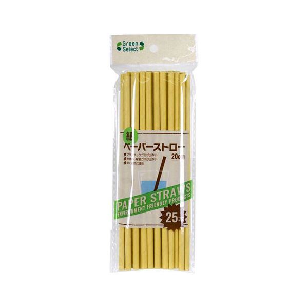 【10セット】 大和物産 GreenSelect エコペーパーストロー25本 MMT-62504X10