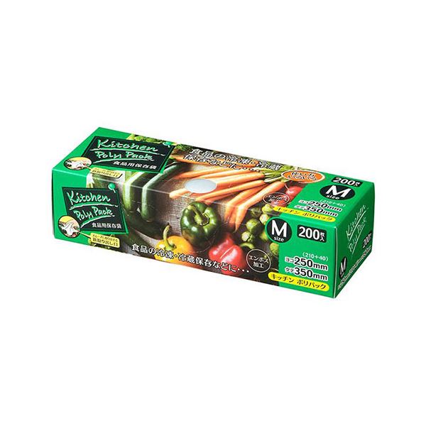 【10セット】 ジャパックス BOX保存袋M エンボス加工 200枚入 半透明 SS12X10