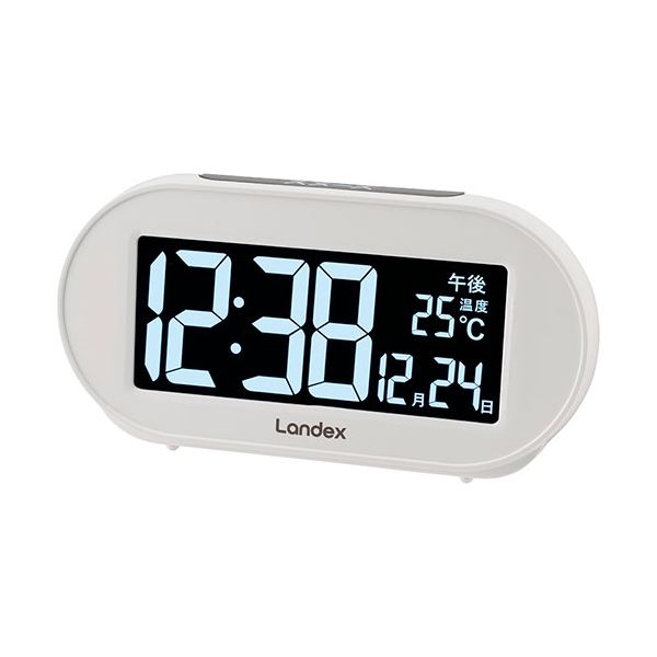 ランデックス デジタル置時計 ブライトエール 7.8×15×5.3cm C6037620