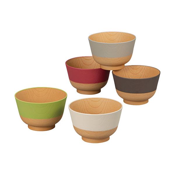 やさしい彩り 抗菌汁椀5客 φ10.8×7cm C6106569