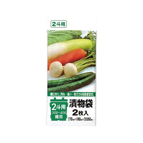 【10セット】 ジャパックス 漬け物袋2斗用 30〜40L  2枚入 クリア TK-03X10