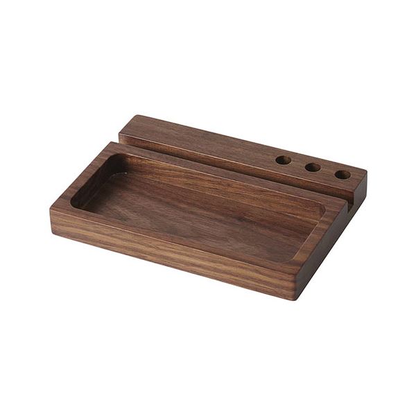 オーバーナイター ウォールナット 18×12.5×2cm 美しい木目と落ち着いたブラウンカラーがデスク周りに高級感を演出 C6040558