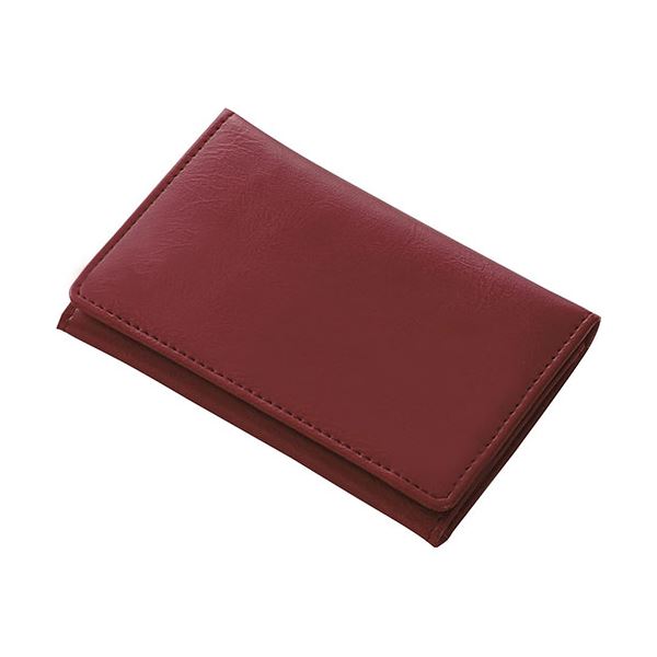 【3セット】 レイメイ藤井 GLOIRE メモホルダー付名刺入れ(合皮製)ワイン GLN1054ZX3