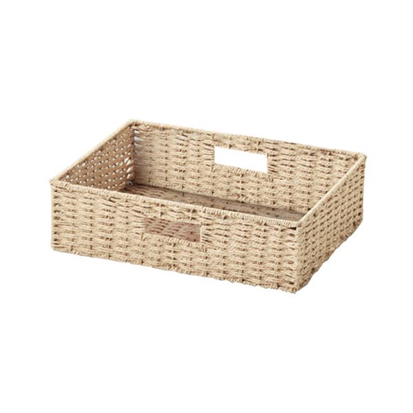 【5セット】 ちどり産業 ペーパーバスケット浅型ハーフタイプ ベージュ CH-404BGX5