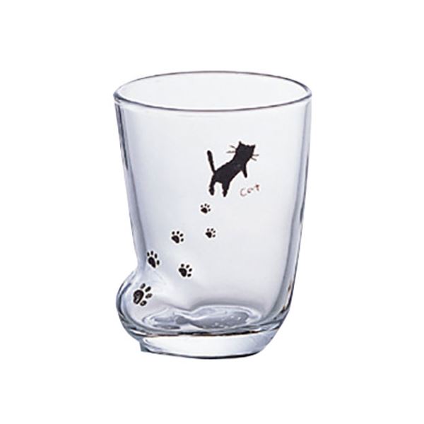 【5セット】 アデリア 足跡グラス S  ねこ MMT-6206X5