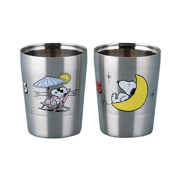 ピーナッツ ペア二重タンブラー 260mlSセット φ7.5×9.5cm SN1800-865 C6110558