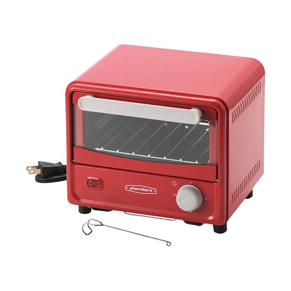 ピアコローレ ミニオーブントースター レッド 20.5×19.5×17.5cm C6116596