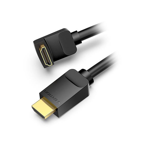 【5本セット】 VENTION HDMI 直角ケーブル 上向き 1.5m ブラック AA-0119X5