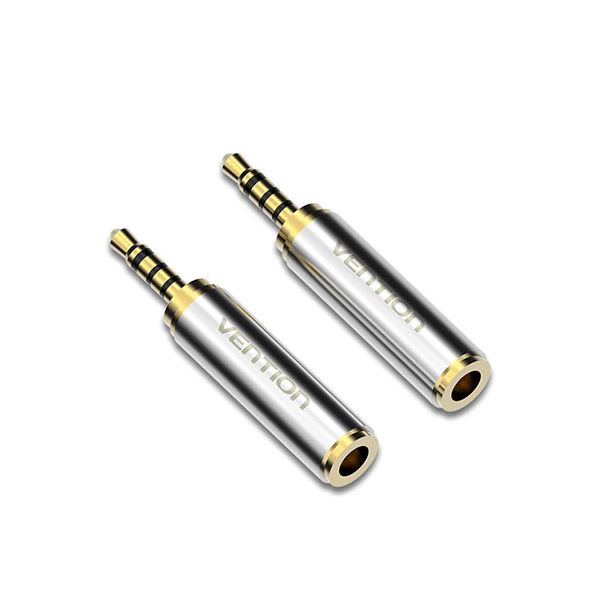 【5セット】 VENTION 3.5mm Female to 2.5mm Male 変換AUXアダプター Gold ゴールド VA-6654X5