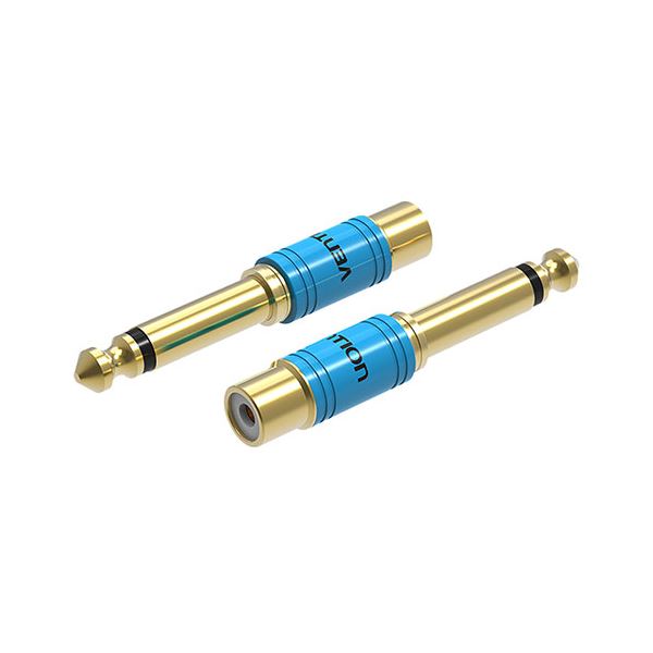 【5セット】 VENTION 6.5mm Male to RCA Female オーディオ アダプター ブルー VD-6722X5