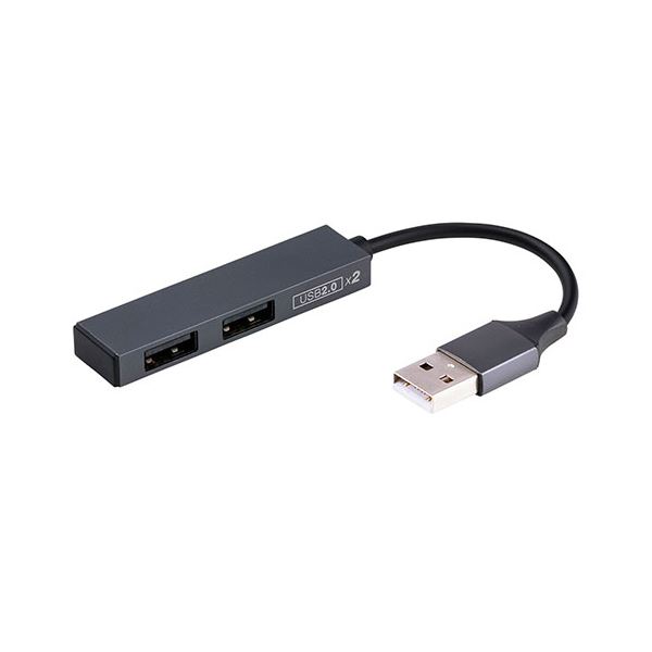 【3セット】 ナカバヤシ USB2.02ポートハブ グレー UH-2532GYX3
