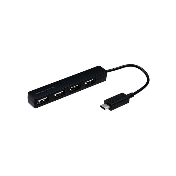 【3セット】 ナカバヤシ Type-C4ポートUSB2.0ハブ ブラック UH-C2394BKX3