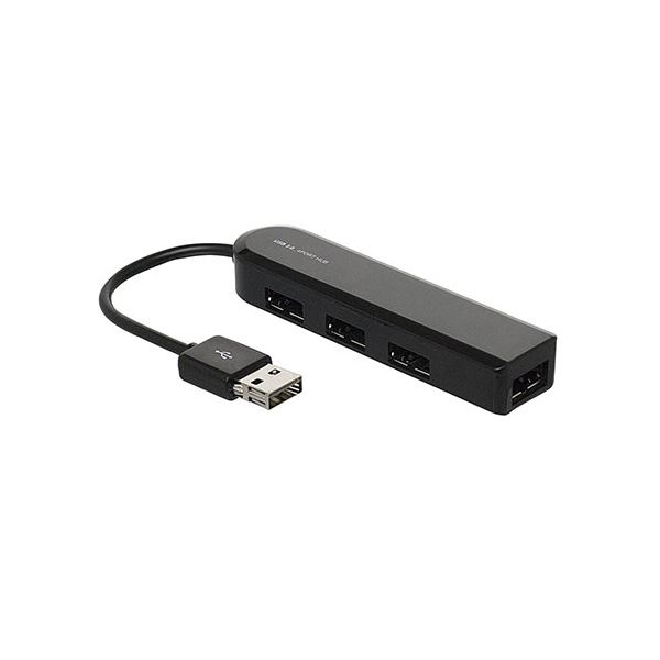 【3セット】 ナカバヤシ USB2.0両面挿し充電HUB ブラック UH-2364BKX3