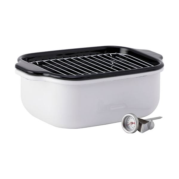 富士ホーロー 角型天ぷら鍋ワイド 27.5×17.5×9.5cm 0.9L(適正容量)、2.6L(満水容量) C6124524