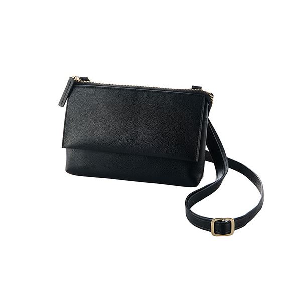 エレコム MAPOCHE スマホ汎用ショルダーポーチ 横型タイプ ジェットブラック P-MAP07BK