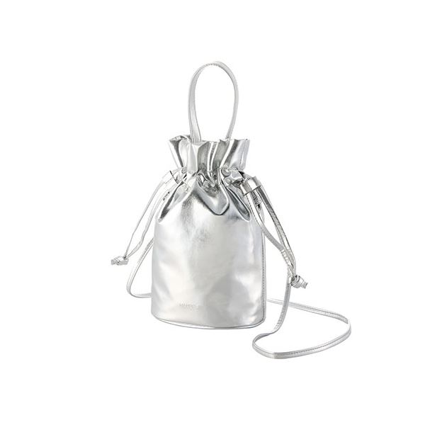 エレコム MAPOCHE スマホ汎用ショルダーポーチ 巾着型タイプ シルバー P-MAP08SV