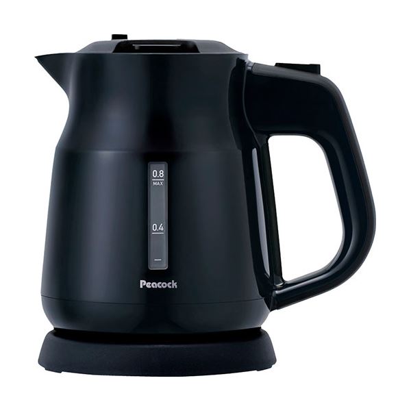 ピーコック 電気ケトル0.8L ブラック 15×21.4×20.7cm C6119570