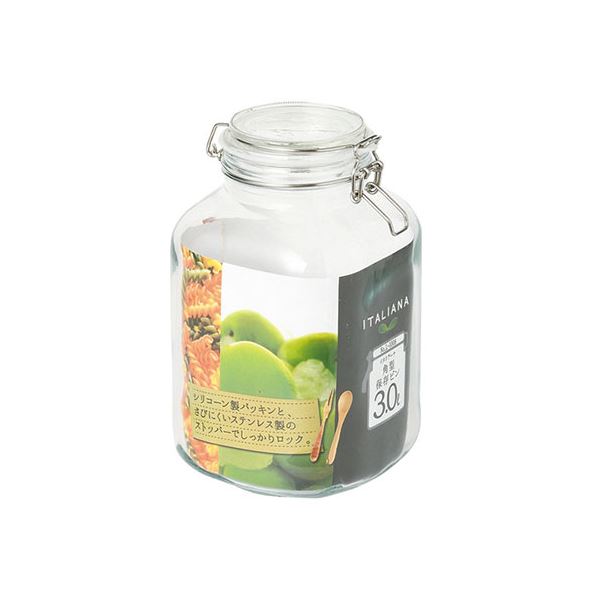 【5セット】 パール金属 イタリアーナ 角型保存ビン3.0L L-1008X5