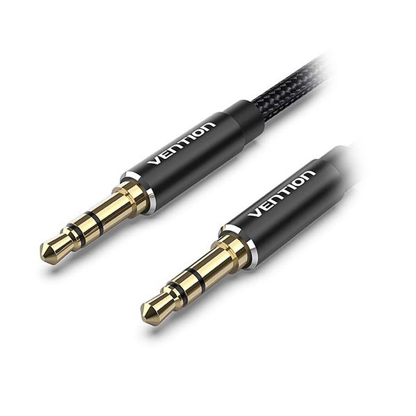 【5本セット】 VENTION 3.5mm Male to Male オーディオケーブル コットン編み アルミニウム合金 2m ブラック BA-4483X5