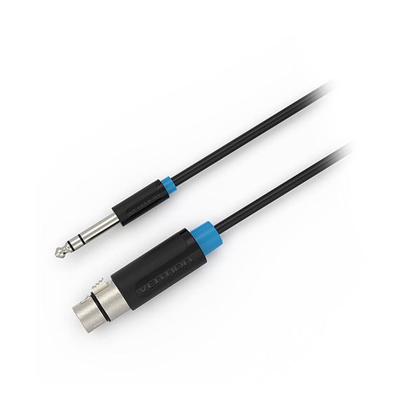 【5本セット】 VENTION 6.5mm Male to XLR Female オーディオケーブル 1m ブラック BB-5701X5