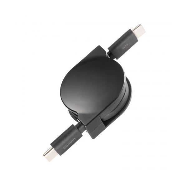 【3本セット】 サンワサプライ USB2.0 Type-C 巻取りケーブル  PD60W ブラック KU-CCP60M08BKX3