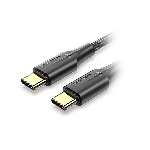 【5本セット】 VENTION USB 2.0 C-type Male to C-type Male 3Aケーブル LEDタイプ 1.5m ブラック TA-9941X5