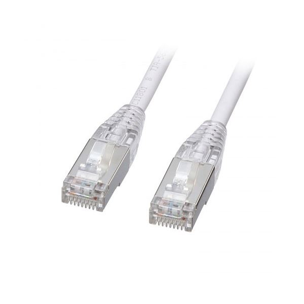 【5本セット】 サンワサプライ カテゴリ5eSTP LANケーブル スリム やわらか ツメ折れ防止コネクタ 0.5m ホワイト KB-SL5STPS-005WX5