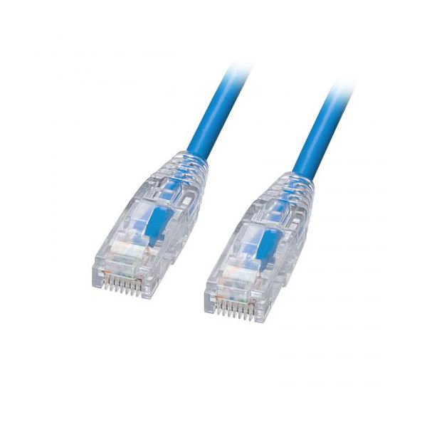 【5本セット】 サンワサプライ カテゴリ6LANケーブル スリム やわらか ツメ折れ防止コネクタ 0.5m ブルー KB-SL6YS-005BLX5