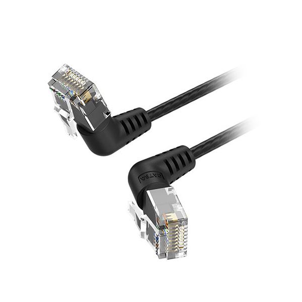 【5本セット】 VENTION Cat.6a LANケーブル UTP 直角コネクタ 360°スイングタイプ ブラック 3m ブラック IB-9835X5