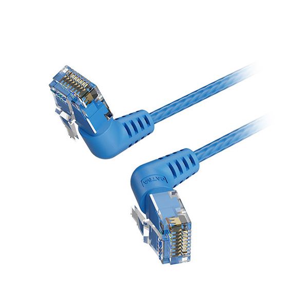 【5本セット】 VENTION Cat.6a LANケーブル UTP 直角コネクタ 360°スイングタイプ ブルー 5m ブルー IB-0378X5