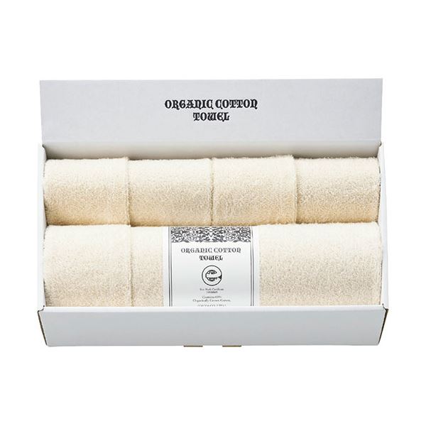 オーガニックコットンバスタオル&フェイスタオル2P バスタオル60×120cm、フェイスタオル34×80cm C6069540