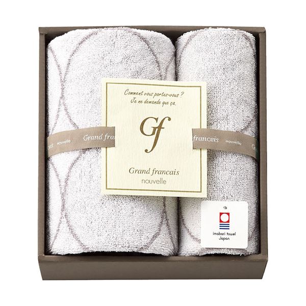 グランフランセヌーベル 今治タオル フェイスタオル&ハンドタオル ホワイト フェイスタオル34×82cm、ハンドタオル34×35cm L9031518